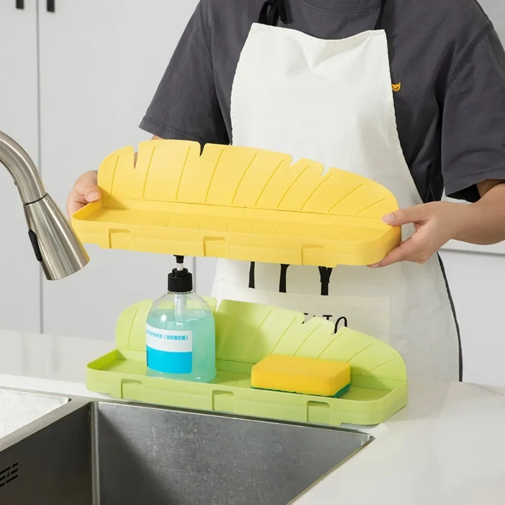 2 in 1 Suction Based Sink Splash Guard with Storage Kitchen Anti Splash Barrier and Organizer Tray Tool Must Have Accessory Oasis Select