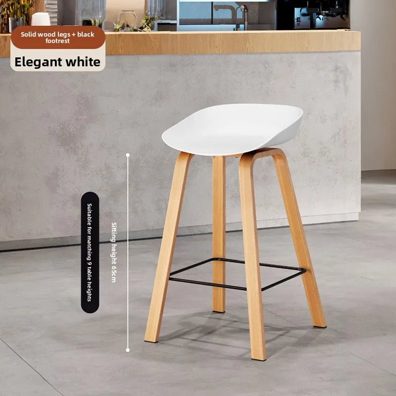 Nordic Bar Chair Modern Simple Bar Chair Wrought Iron Fashion Creative Restaurant High Stool Household Stool Front Desk Chair Oasis Select White 65 2 pieces