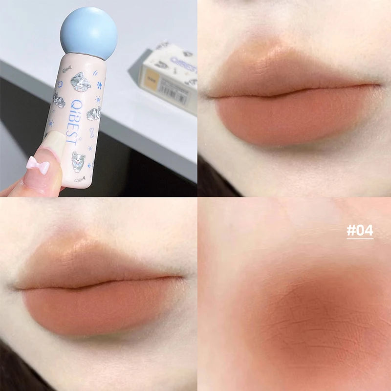QIBEST Nude Matte Liquid Lipstick – Waterproof & Long-Lasting