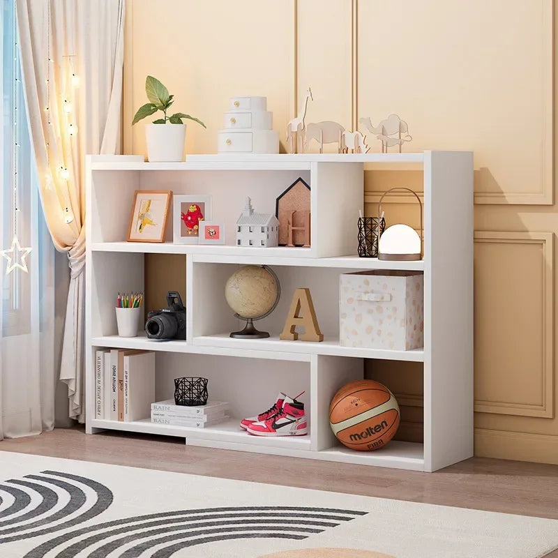 Multi-functional Household Goods Simple Bookshelf Retractable Shelf Small Storage Cabinet Lattice Cabinet Floor Bookcase Oasis Select