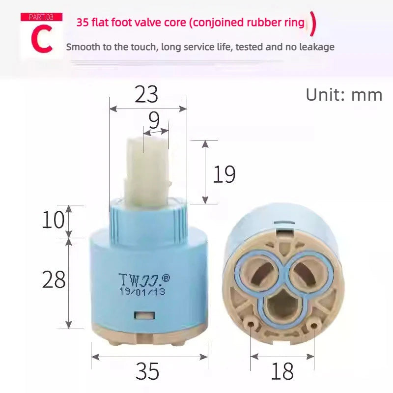 Faucets Mixing Spool Valve 25 MM/35 MM/40 MM Cartridge Ceramic Mixer Tap Kitchen Bath Basin Shower Taps Accessories Oasis Select C-JJ35MM
