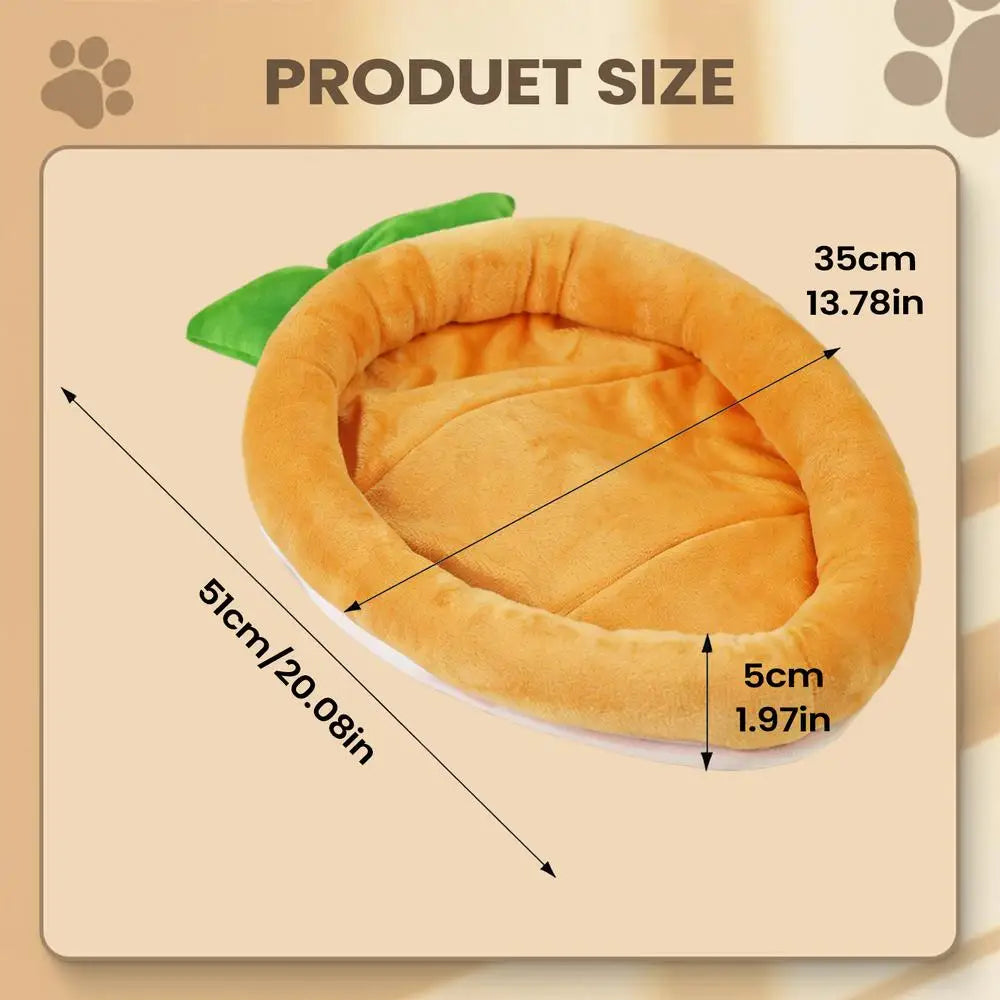 Warm Carrot Shaped Bunny Mat Soft Breathable Cute Sofa Mat for Pet Small Animal Hamster Bunny Puppy Kitty Sleeping Bed Mat Oasis Select L