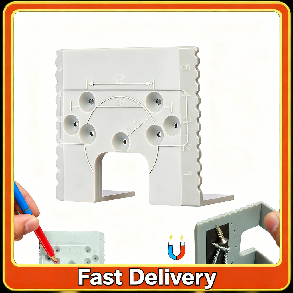 KITPIPI Door Hinge Jig – 35mm Drill & Install Guide Tool