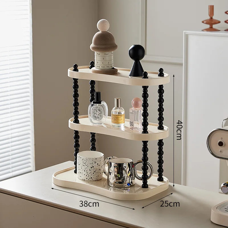 Cosmetics storage box Multifunctional finishing rack Skin care products Perfume storage rack Household desktop cup storage rack Oasis Select Rectangle-3 layers 1