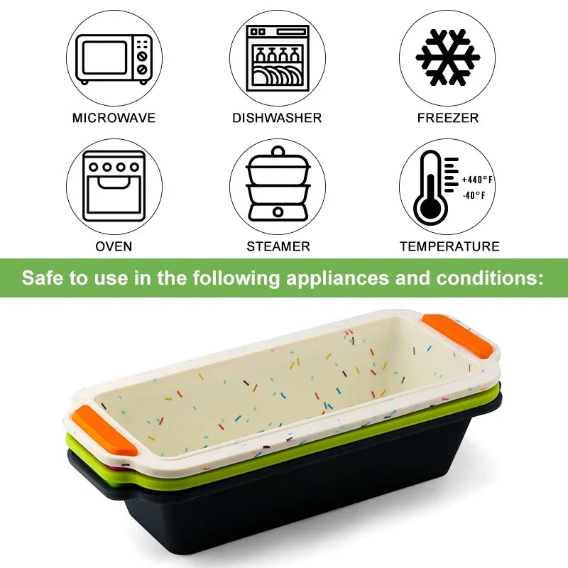 Rectangular Silicone Bread Pan Mold Toast Bread Mold Cake Tray Long Square Cake Mould Bakeware Non-stick Baking Tools Oasis Select