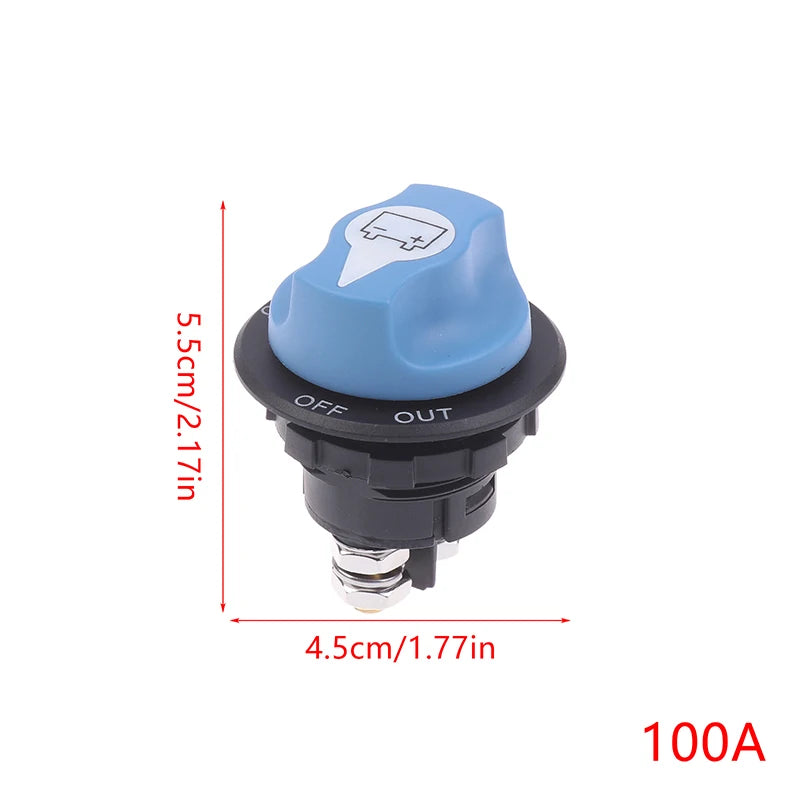 Car Battery Race Rally Switch 50 100 200 300A Blue Battery Disconnector Isolator Cut Off Switch Kit For RV Motorcycle Truck Boat Oasis Select 100A