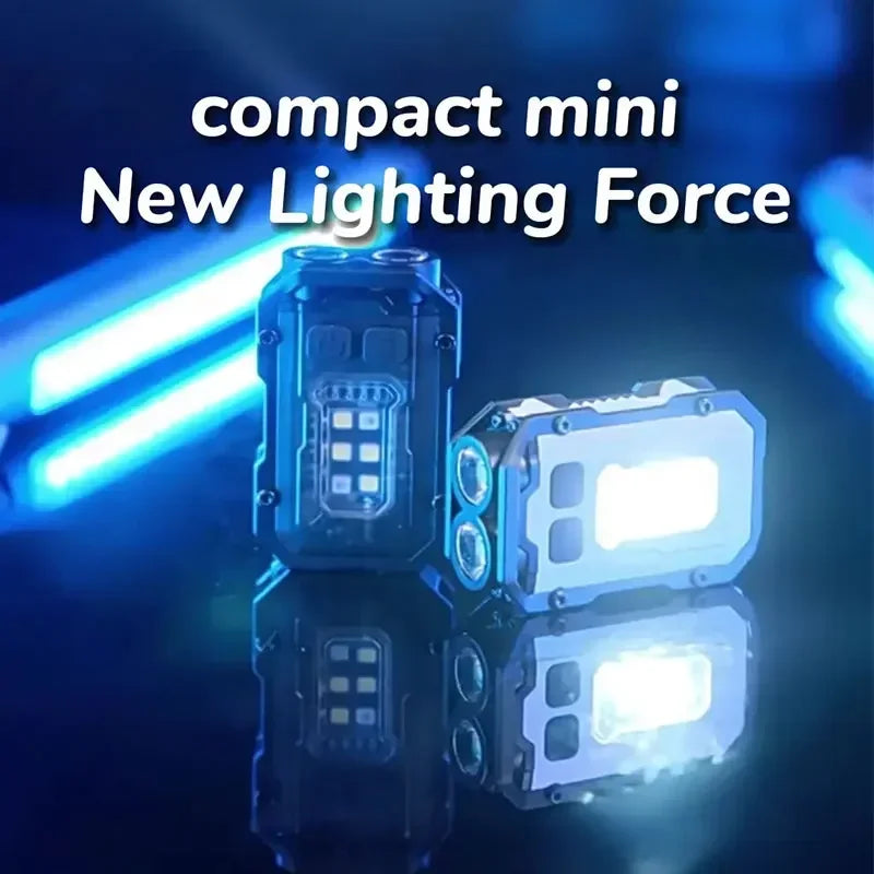 Magnetic COB LED Mini Keychain Flashlight USB-C Rechargeable
