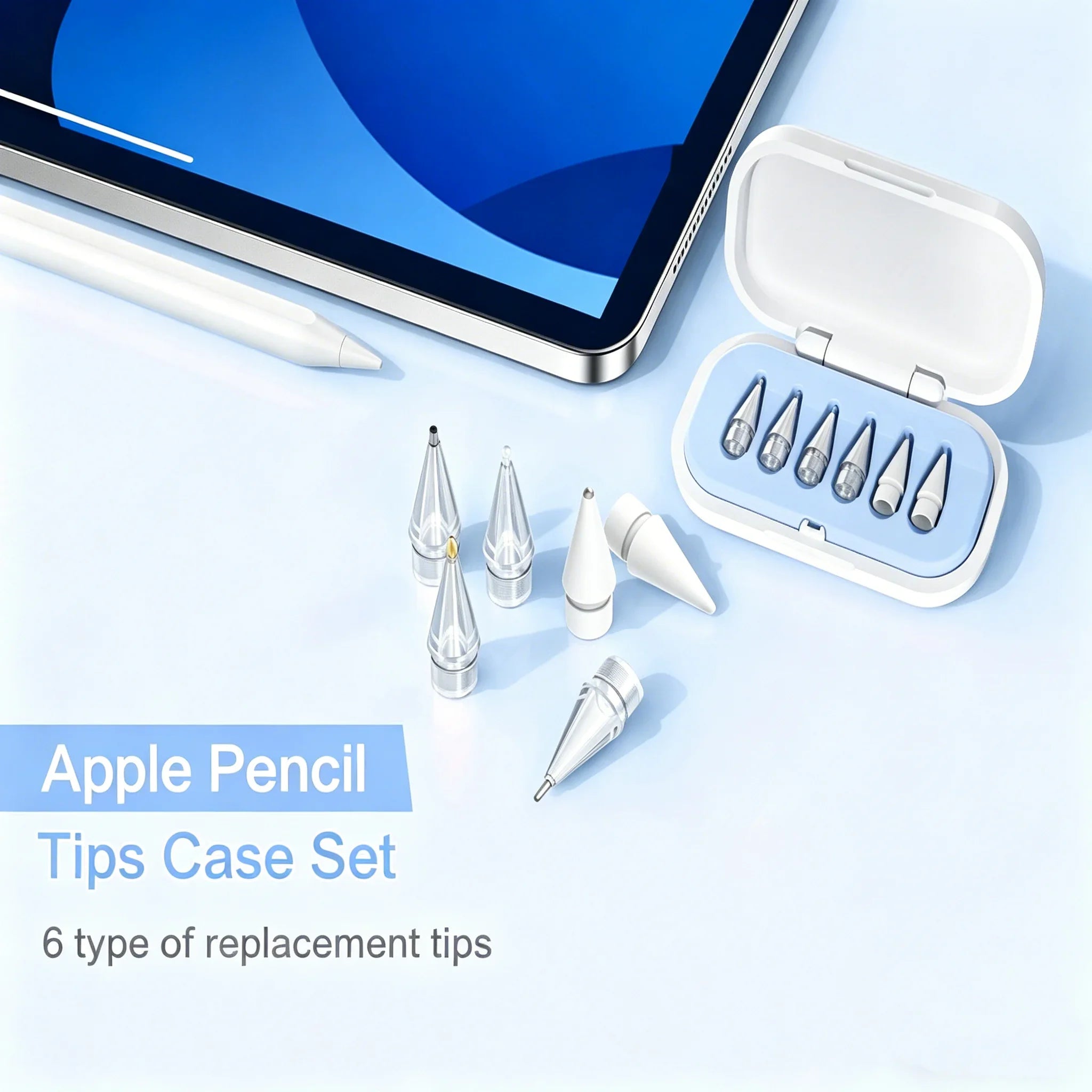 Metal Precise Control Fine Point Tips for Apple Pencil 2/1 Gen iPencil Nibs Upgraded Replacement Tip For iPad Pro Pencil Nib Oasis Select