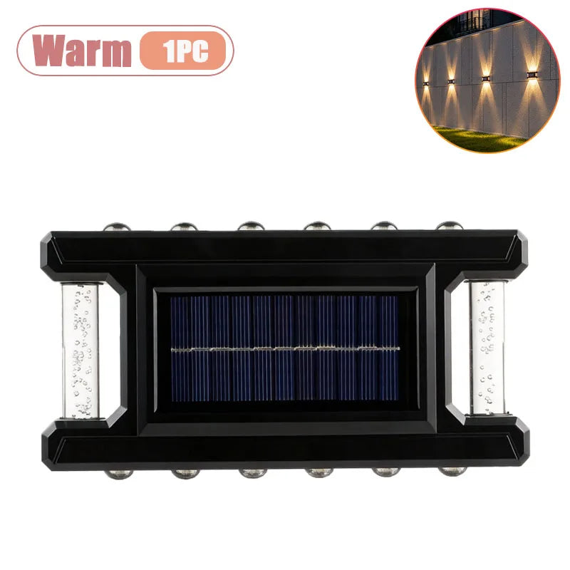 1-5PCS Solar Wall Wash Lights Outdoor IP65 Waterproof LED Warm White Landscape Lighting for Garden Yard Patio Ambient Decor Oasis Select Warm-1PC