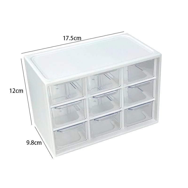 Dustproof Multi-Grid Desktop Drawer Organizer - Portable Storage Box for Jewelry, Cosmetics, Desk Drawer Organizer Box Oasis Select WHITE