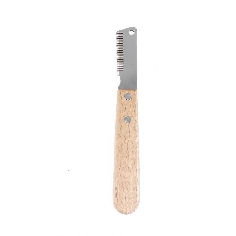 High Quality Professional Pet Hair Removal Knife Dog Comb Stainless Wooden Handle Stripping Hair Remover Grooming Accessories Oasis Select 02