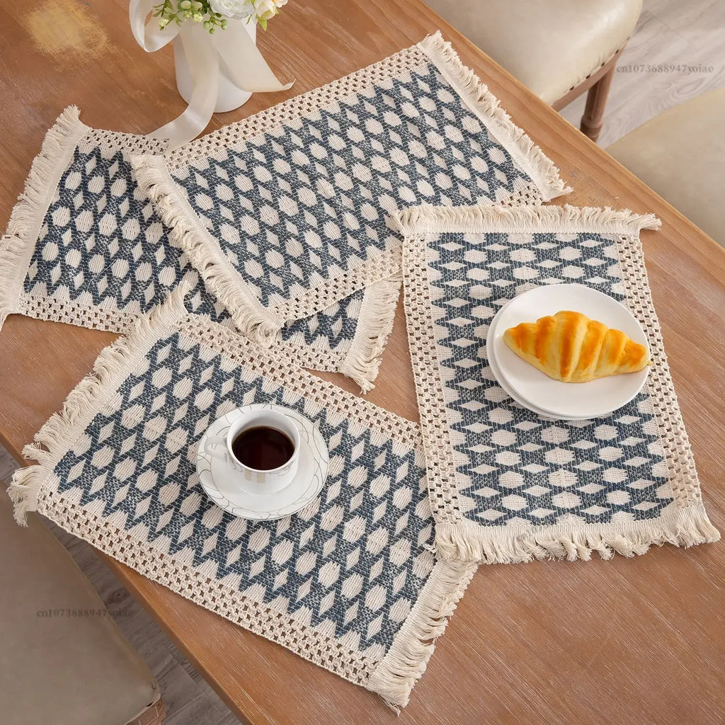 Boho Placemats Macrame Table Decor Natural Cotton Burlap Farmhouse Placemats Home Dining Weddings Home Kitchen Decor Oasis Select 01 30x50cm