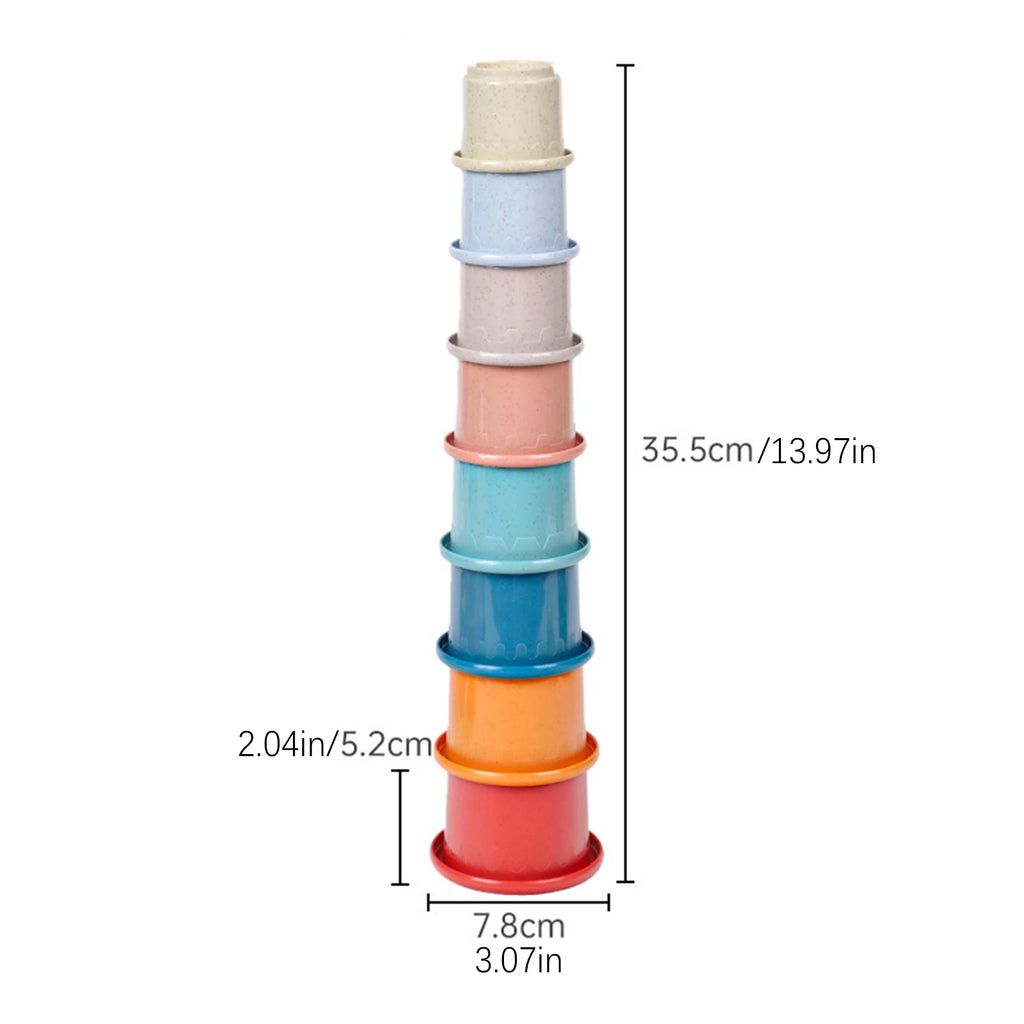 8Pcs Stacking Cups Toys for Rabbits Chinchillas Guinea Pigs Multi-Colored Reusable Plastic Nesting Toys Stacking Cups Set Oasis Select 8Pcs Type B
