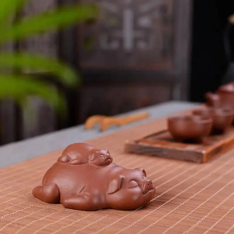 Purple Clay Pig Tea Pet Pig Can Raise Tea Table, Tea Art, Tea Ceremony, Creative Personality, Tea Table Ornaments Oasis Select Style 3