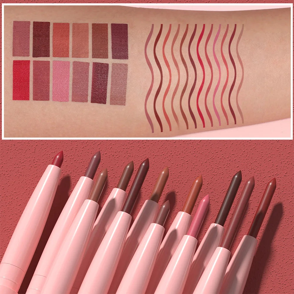 1 PCS Matte Velvet Lipliner | Lipstick Waterproof Long-lasting Non-stick Cup High Pigment Multifunctional Bright Red Nude Y2K Oasis Select