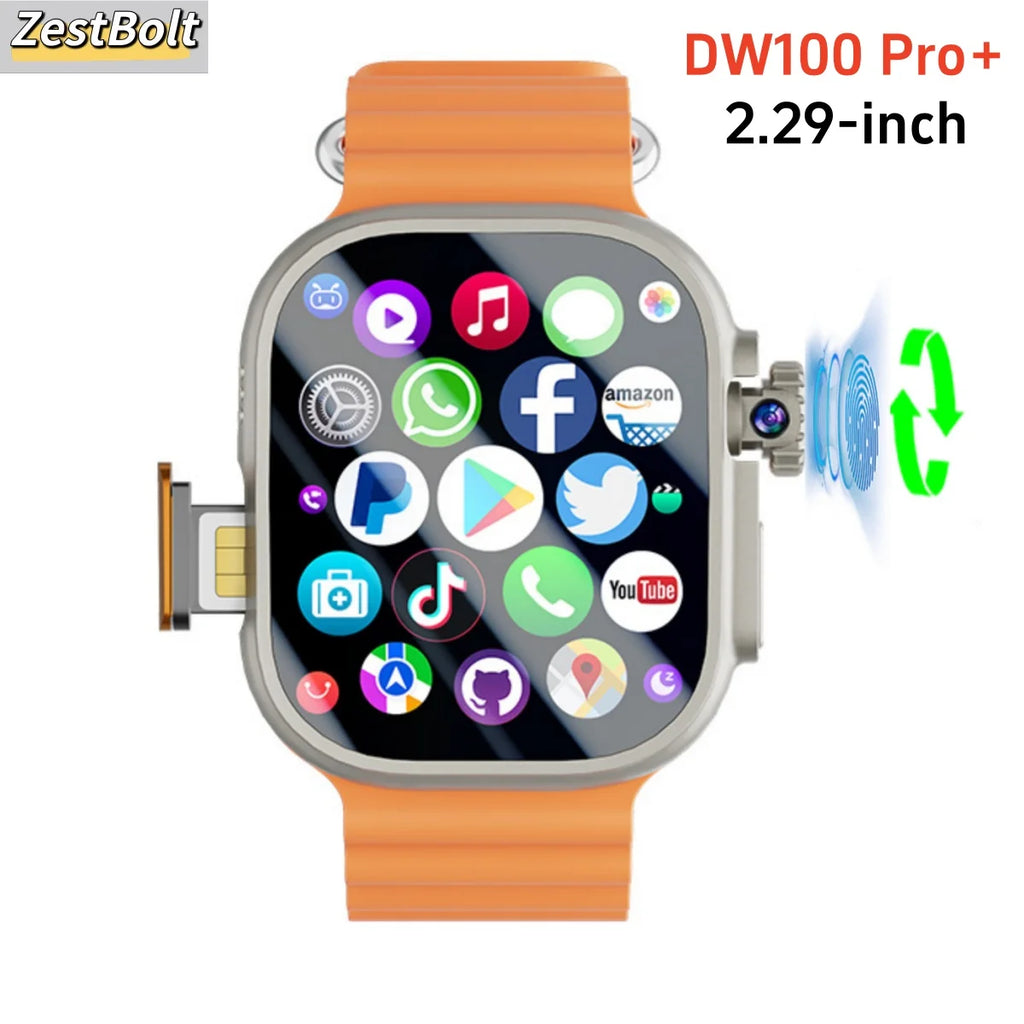 DW100 Pro+ Smartwatch Touch ID 5G Full Netcom Smart Watch Men With Play Store Free Download App WIFI GPS WIFI 2.29inch Amoled Oasis Select