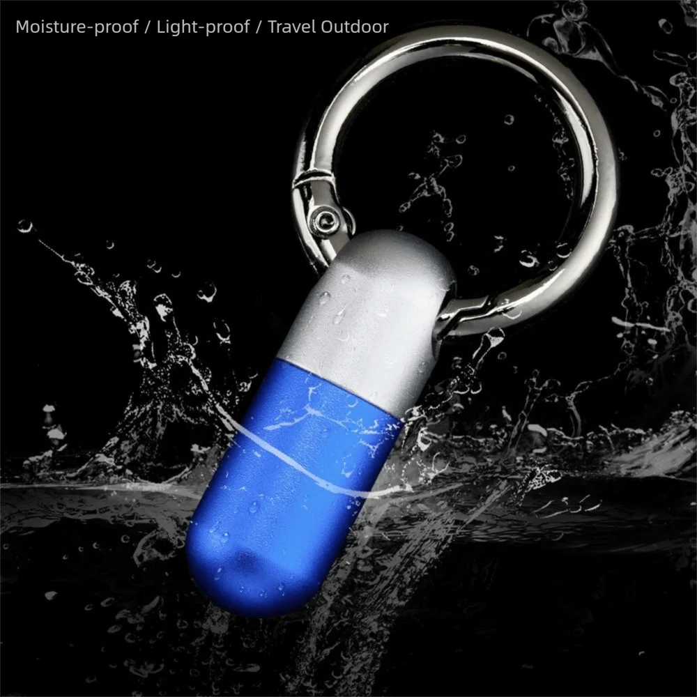Sealed Design Pure Titanium Pill Box Keyring Attachment Ultra-light Weight Portable Pill Organizer Waterproof Anti-Rust Oasis Select
