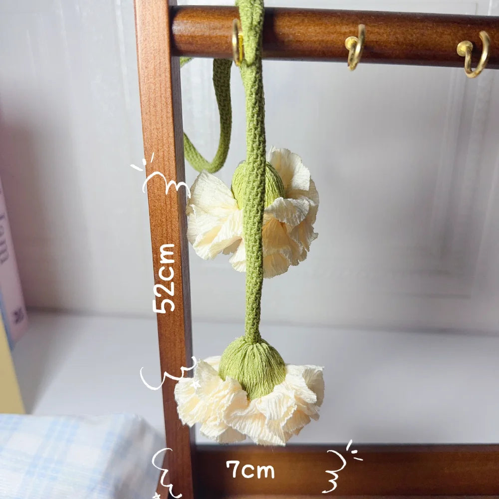 1pcs Carnation-Flower Curtain Tiebacks Rope No Drill Rope Curtain Holdbacks Rope for Home Office Shower Bedroom Decoration Oasis Select
