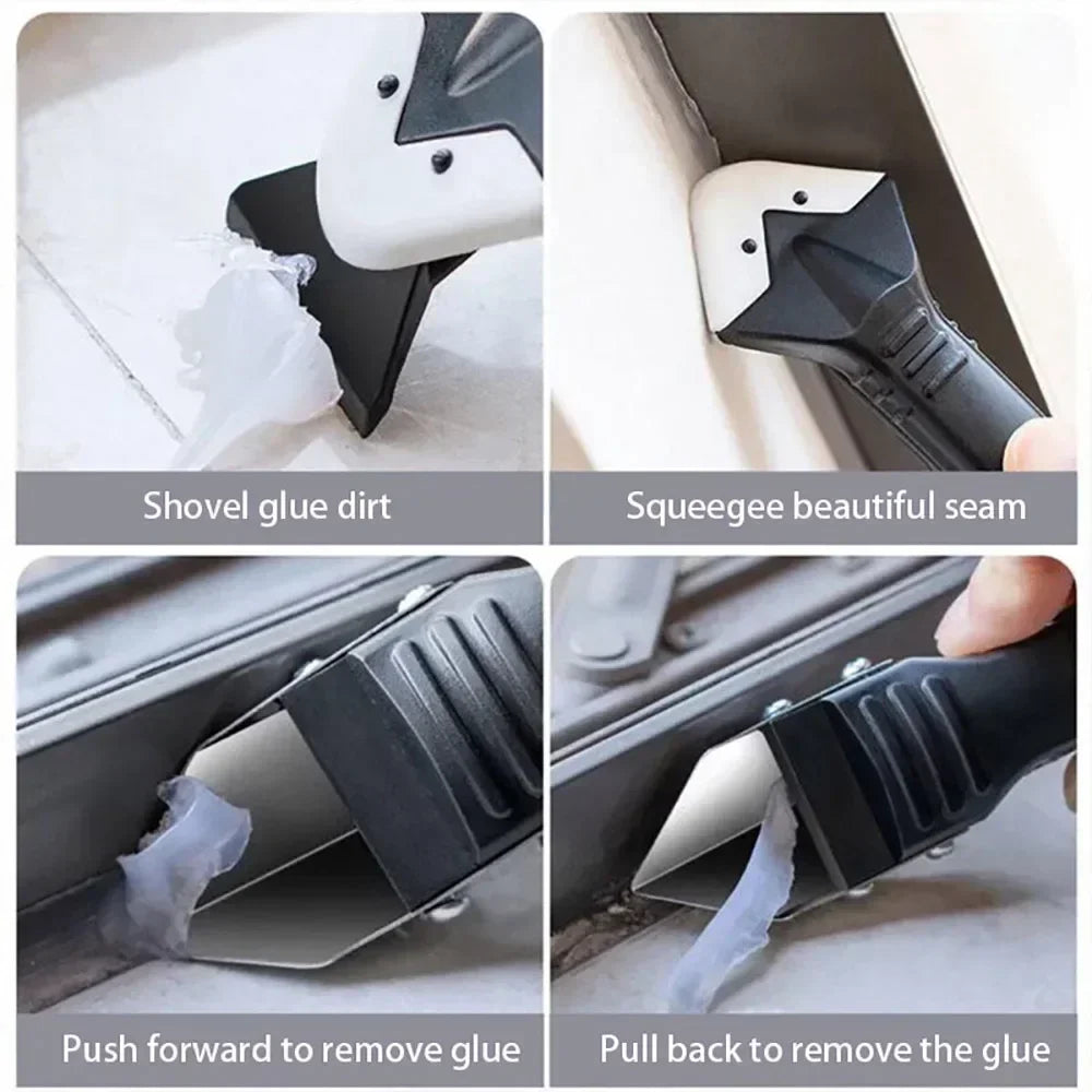 5in1 Silicone Scraper Squeegee Glue Remover Knife Caulking Angle Beauty Crack Trowel Tool Grout Scraper Kit Multifunctional Home Oasis Select