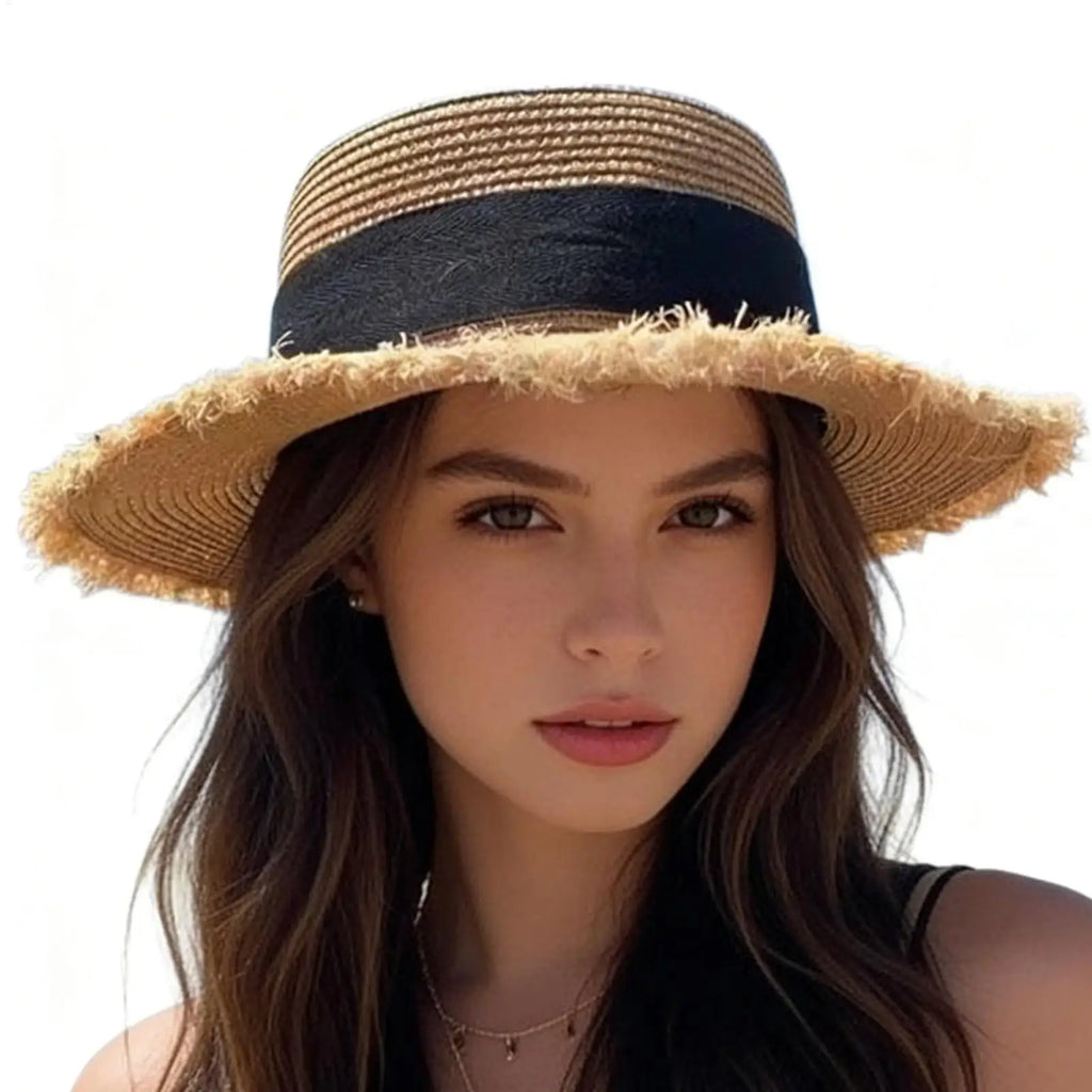 Beach Hat Wide Brim UV Protection Vacation Cap Bow Straw Hat for Women Travel Cruise Seaside Poolside Outdoor Gardening Picnic Oasis Select
