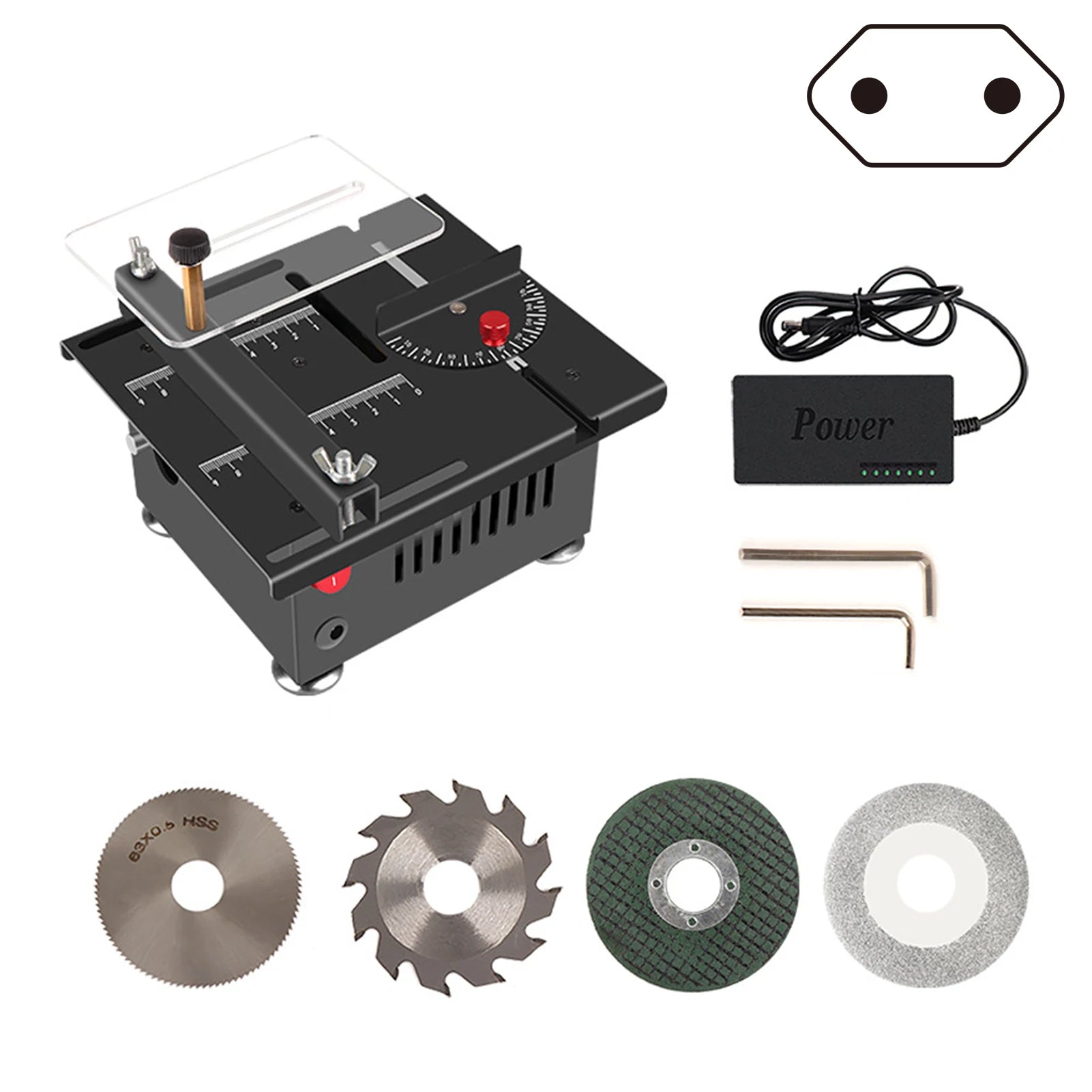 Mini Electric Table Saw 100W | 0–90° Adjustable DIY Cutter