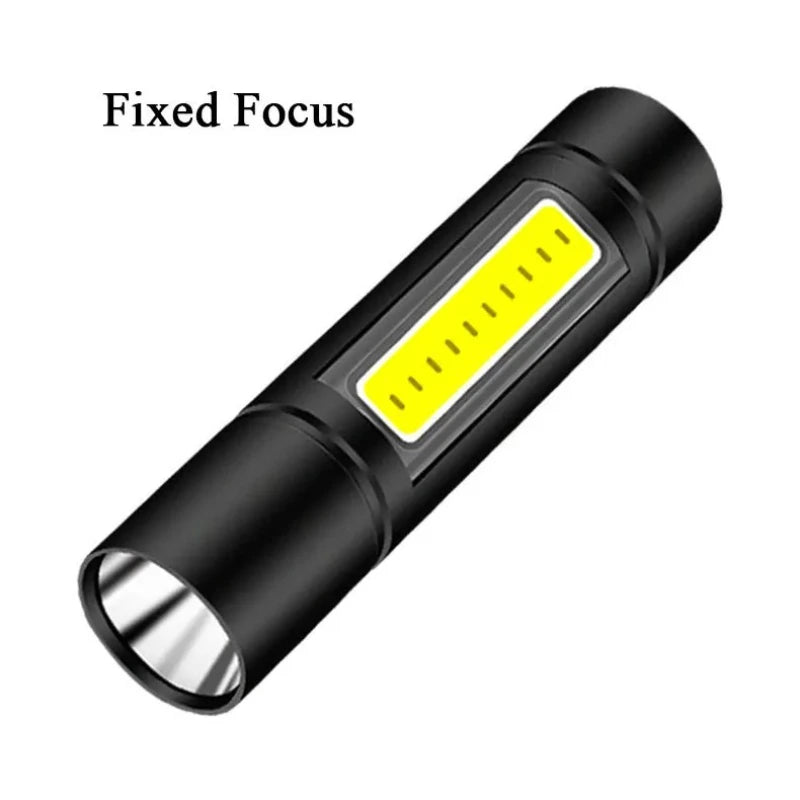 Mini Portable COB Lamp Bead LED Flashlight Use Rechargeable Double Light Source Emergency Flashlight for Hiking Camping Fishing Oasis Select Side light