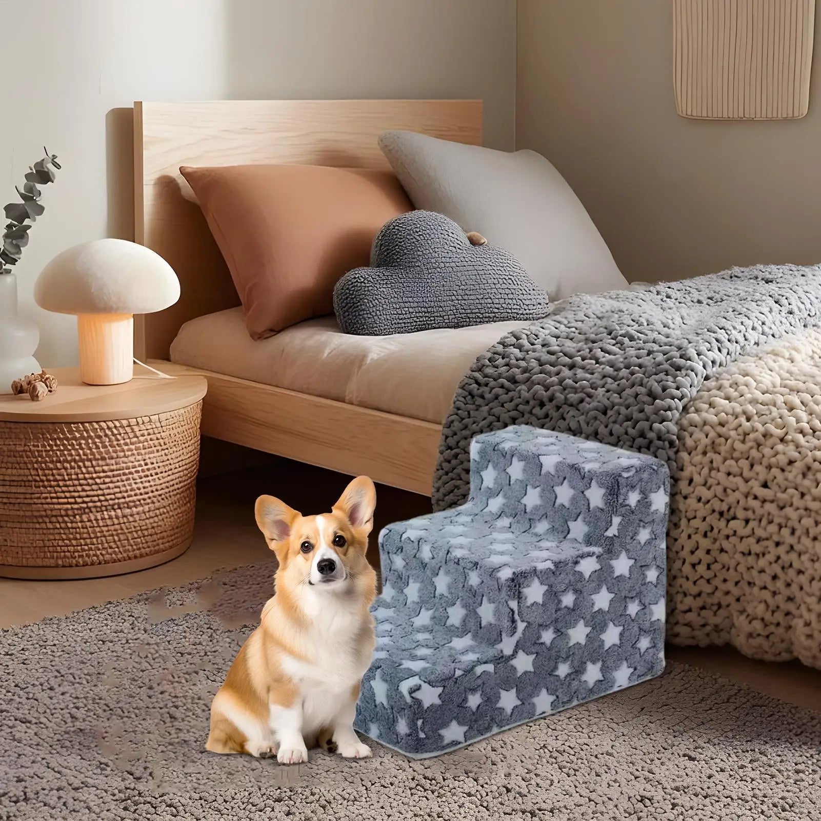 Dog Steps for Bed 3 Steps Non-Slip Cat Stairs Ramp for Couch Non-Slip Removable Cat Ladder Balanced Climbing Pet Ramp for Sofa Oasis Select