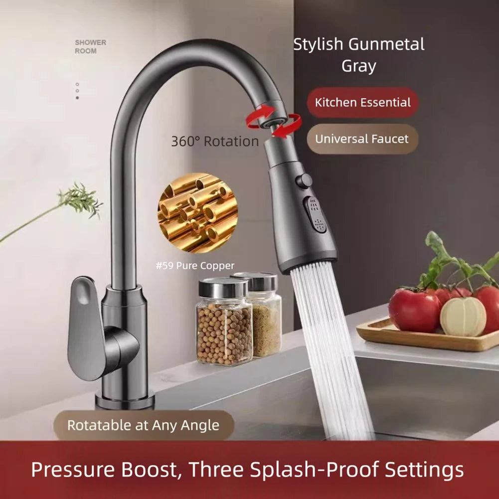 360° Kitchen Faucet Spray Head | 3-Mode Tap Extender
