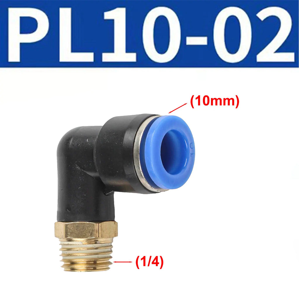 Pneumatic Quick Connector Air Fittings Thread Elbow Adapter PL4-16mm Hose Tube Elbow Air Hose Fittings Quick Connector Oasis Select PL10-02