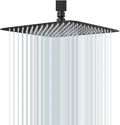 New 1pcs 8/10/12 Inch Rainfall Shower Head Stainless Steel Ultra Thin Waterfall High Pressure Water Saving Bathroom Accessories Oasis Select Black Shower 12 inch
