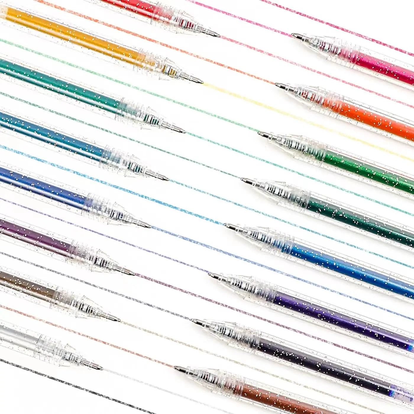 18/48pcs Glitter Gel Pens, Metallic Shine, Sparkling Sequins, 48 Colors, Ballpoint Pens for Adult Coloring Books and Drawing Oasis Select