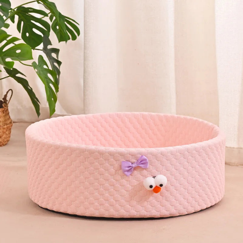 All Seasons Cool Pet Bed: Cartoon Cat Sofa Bed & Small Dog Bed | Ice - Cool Pad Included | Versatile Cat House & Dog Accessories Oasis Select Pink M50x50cm within 5kg
