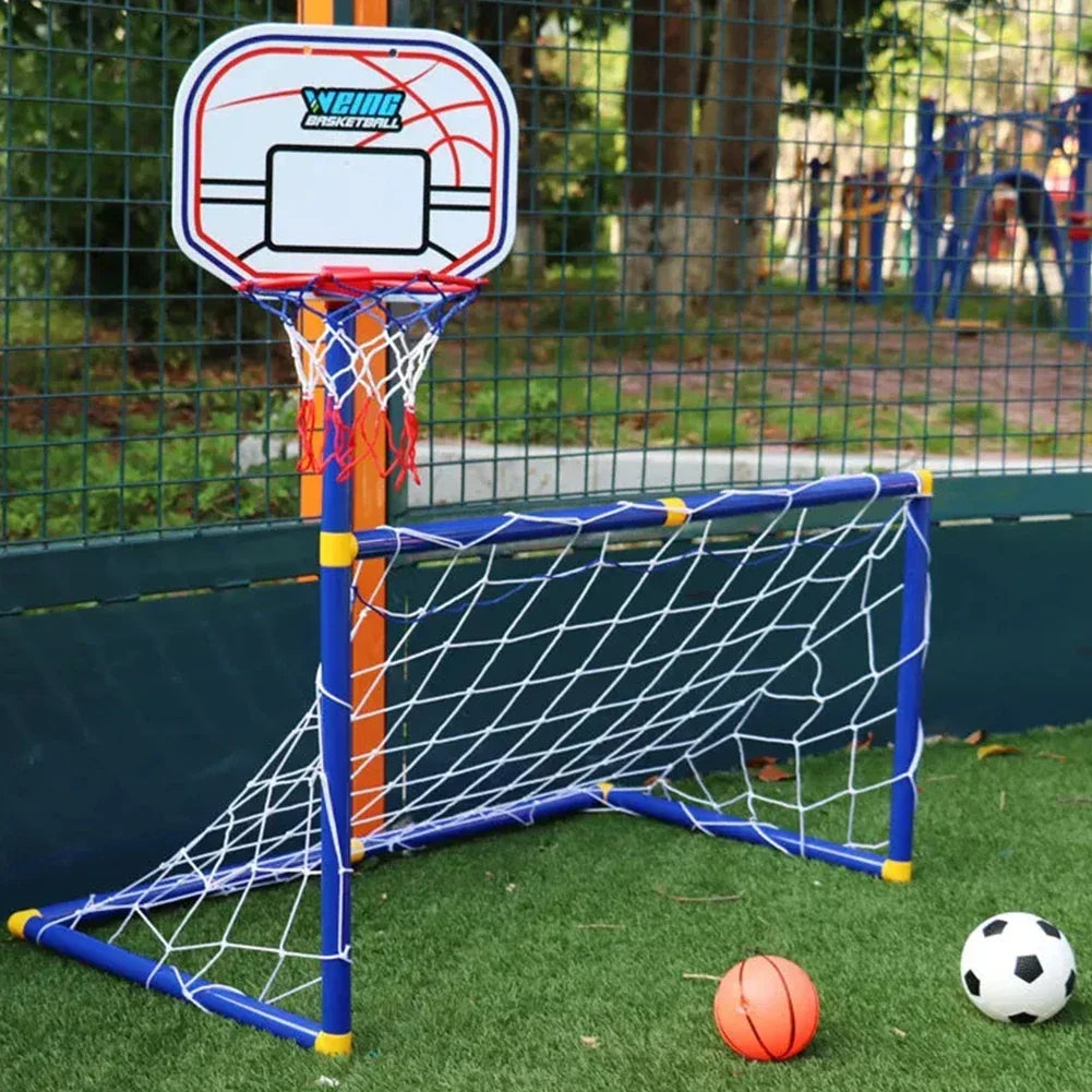 Detachable Toddlers Football Goal Soccer Door Gate Post Set Football Goal Fun Games Toys with Basketball Stand Football Goal Oasis Select