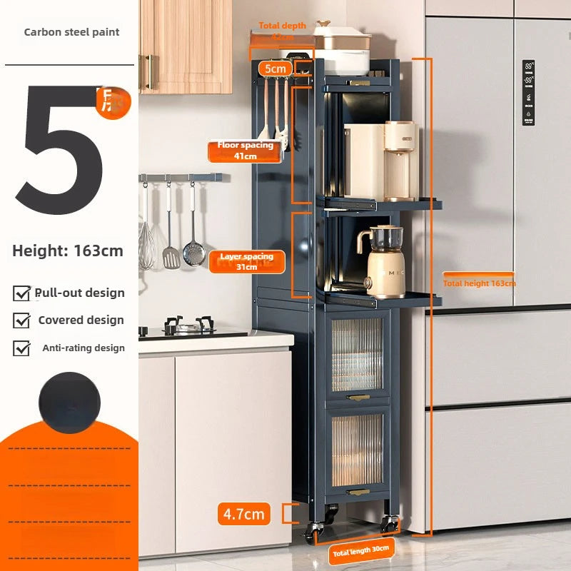 Drawable Kitchen Crevice Storage Cabinet Multi-layer Ultra Narrow