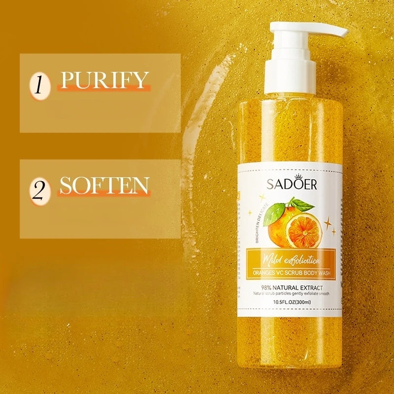 300ml Exfoliating Shower Gel with Fine Scrub Particles That Cleanse Skin Impurities, Brighten Skin Tone, Make Skin Clean and Silky, and Emit a Pleasant Fragrance Oasis Select