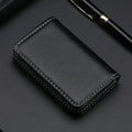 Sized Stitched PU Leather Credit Card Holder Visiting Business Card Case Wallet with Magnetic Shut for Men & Women Oasis Select black