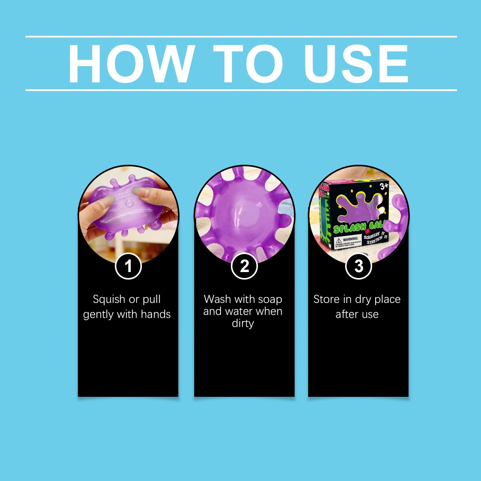 Splash Squeeze Ball – Slow Rise Stress Relief Fidget Toy Stress Fidget Toy Oasis Select