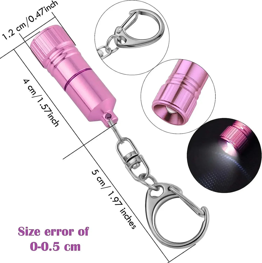 Mini LED Flashlight Pocket-sized Emergency Light Key Ring Flashlight Keychain Lights Small Torch with Button Battery Oasis Select