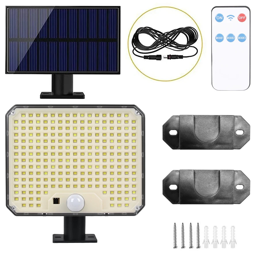 Solar Lights Outdoor 3 Modes Motion Sensor Flood Lights 234LED Solar Wall Lights for Outside Yard Garden Fence Pathway Lighting Oasis Select F226LED