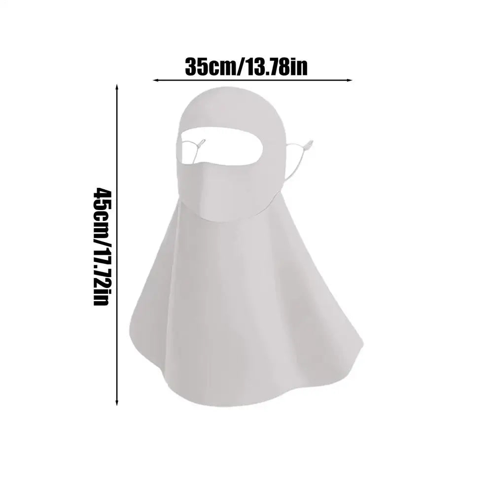 Sunscreen Full Face Mask Summer Neck Face Mask UV Protection Breathable Sun Protection Masks Veils Outdoor Sport Face Cover Oasis Select Light Gray