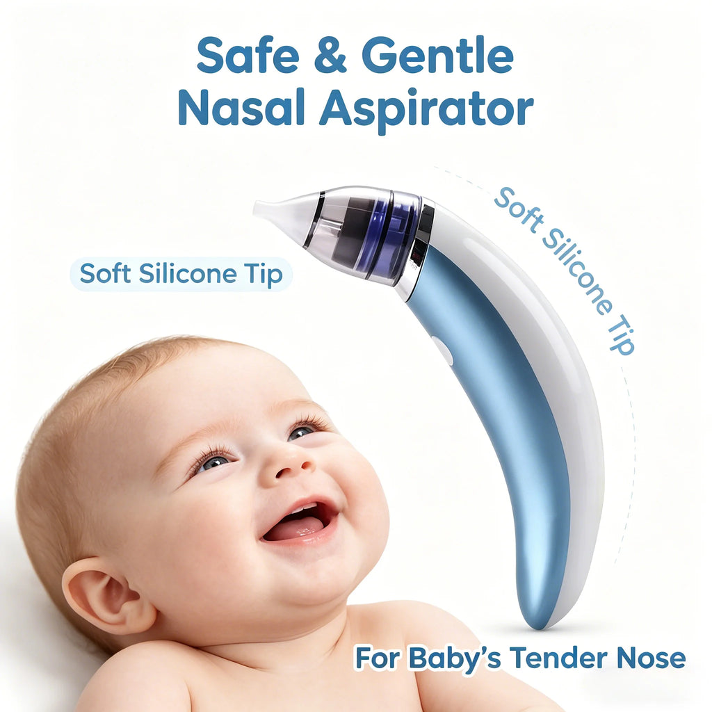 Baby Nasal Aspirator Electric Rechargeable Nose Cleaner Safe Gentle Suction Low Noise Silicone Tip For Newborn Infant Toddler Oasis Select