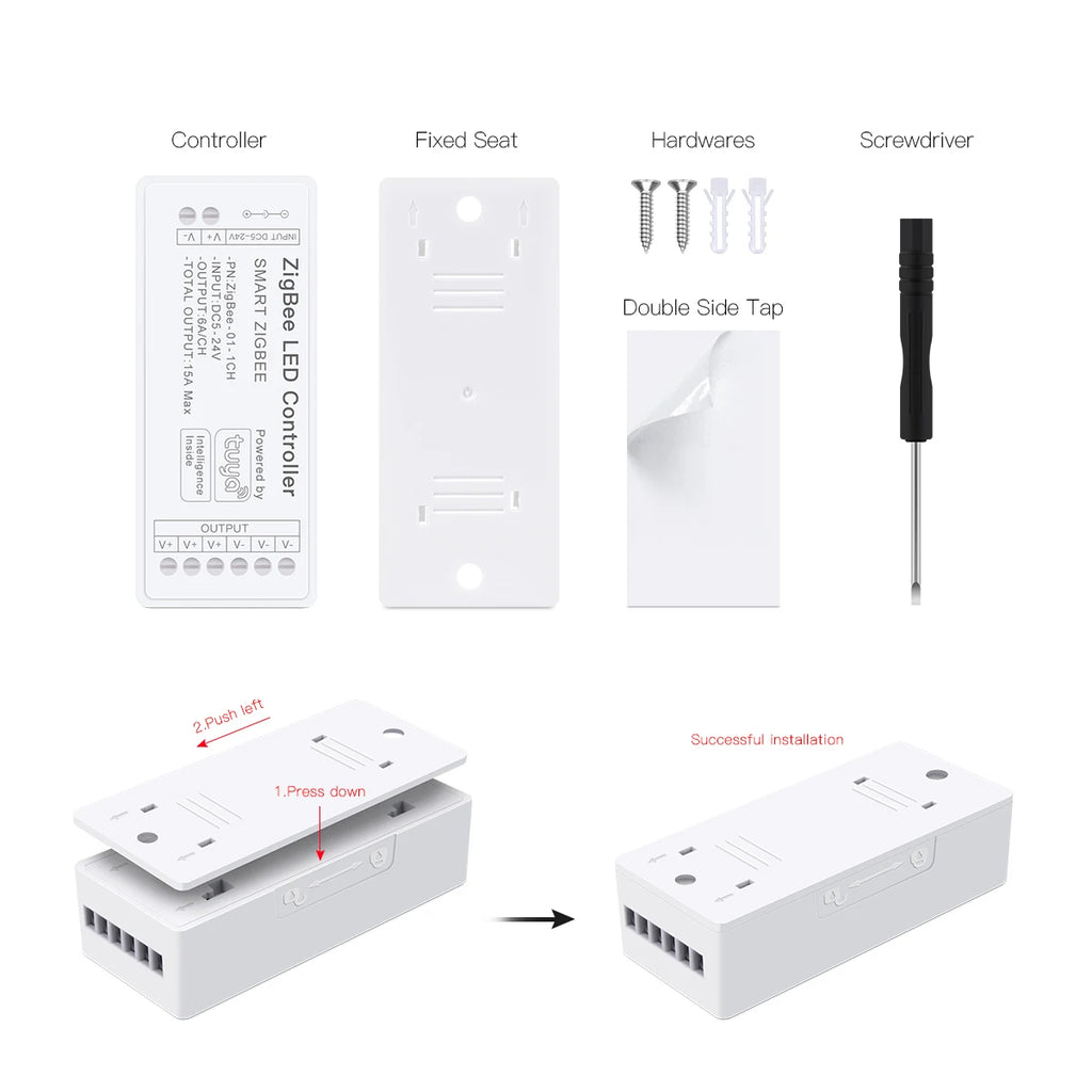Tuya Zigbee LED Controller Voice Control RGB RGBW CCT LED Strip Smart Controller Dimmable DC5-24V for Alexa Echo Google Home Oasis Select