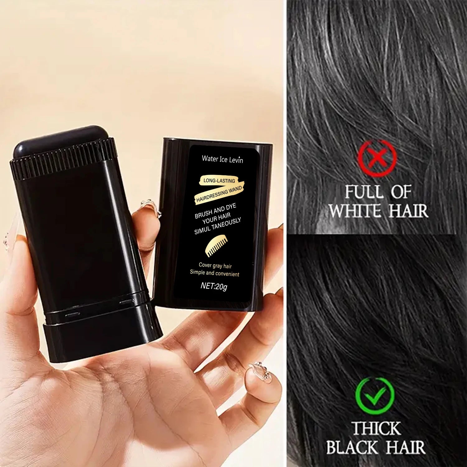 Black Temporary Hair Color Cream Stick – Easy Wash & Long-Lasting Temporary Hair Dye Oasis Select