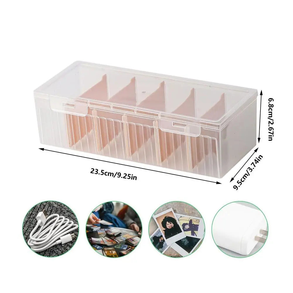 Clear Plastic Compartmentalized Organizer Box Holds Game Cards Storage Box With Adjustable Divider Collection Box Organizer Oasis Select Orange