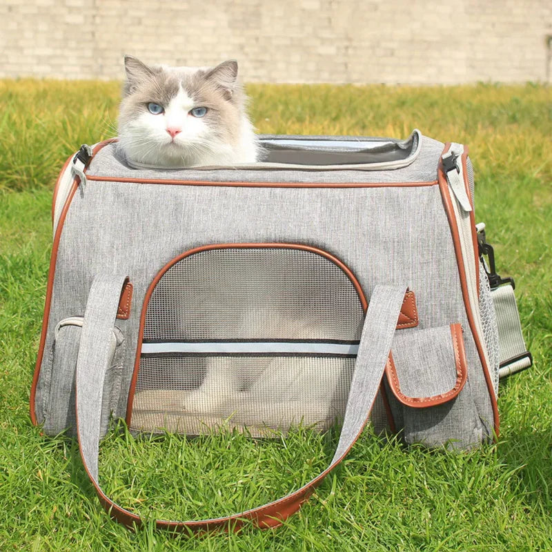 Cat Dog Carrier Airline Approved Soft Sided Pet Travel Bag, Car Seat Safe Carrie Oasis Select