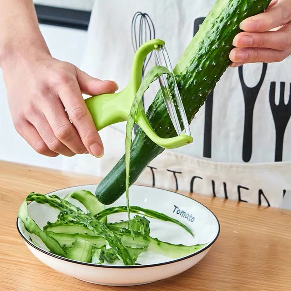 Stainless Steel Vegetable Peeler & Wide-Mouth Grater Slicer