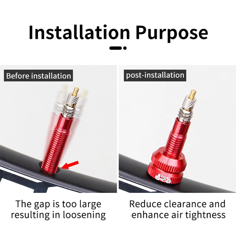 2Pcs Bike Tubeless Tire Presta Valve Nut MTB Road Bicycle Rim Aluminum Ultralight Valve Cap Cycling Repair Parts Oasis Select