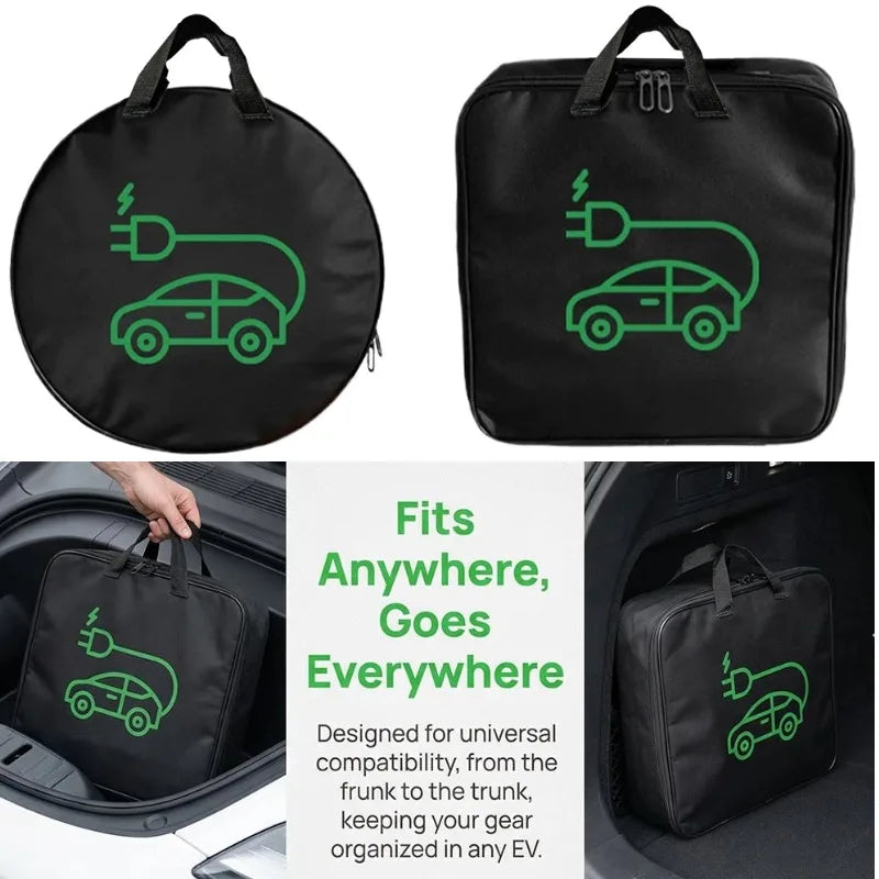 Waterproof EV Charger Cable Bag – Trunk Organizer Case EV Cable Organizer Bag Oasis Select