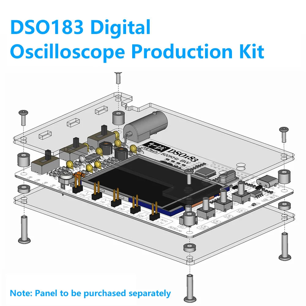 DC 5V DSO183 0-500KHz Digital Oscilloscope DIY Parts Beginner Training Measurement Instrument Electronic Kit Type C Interface Oasis Select