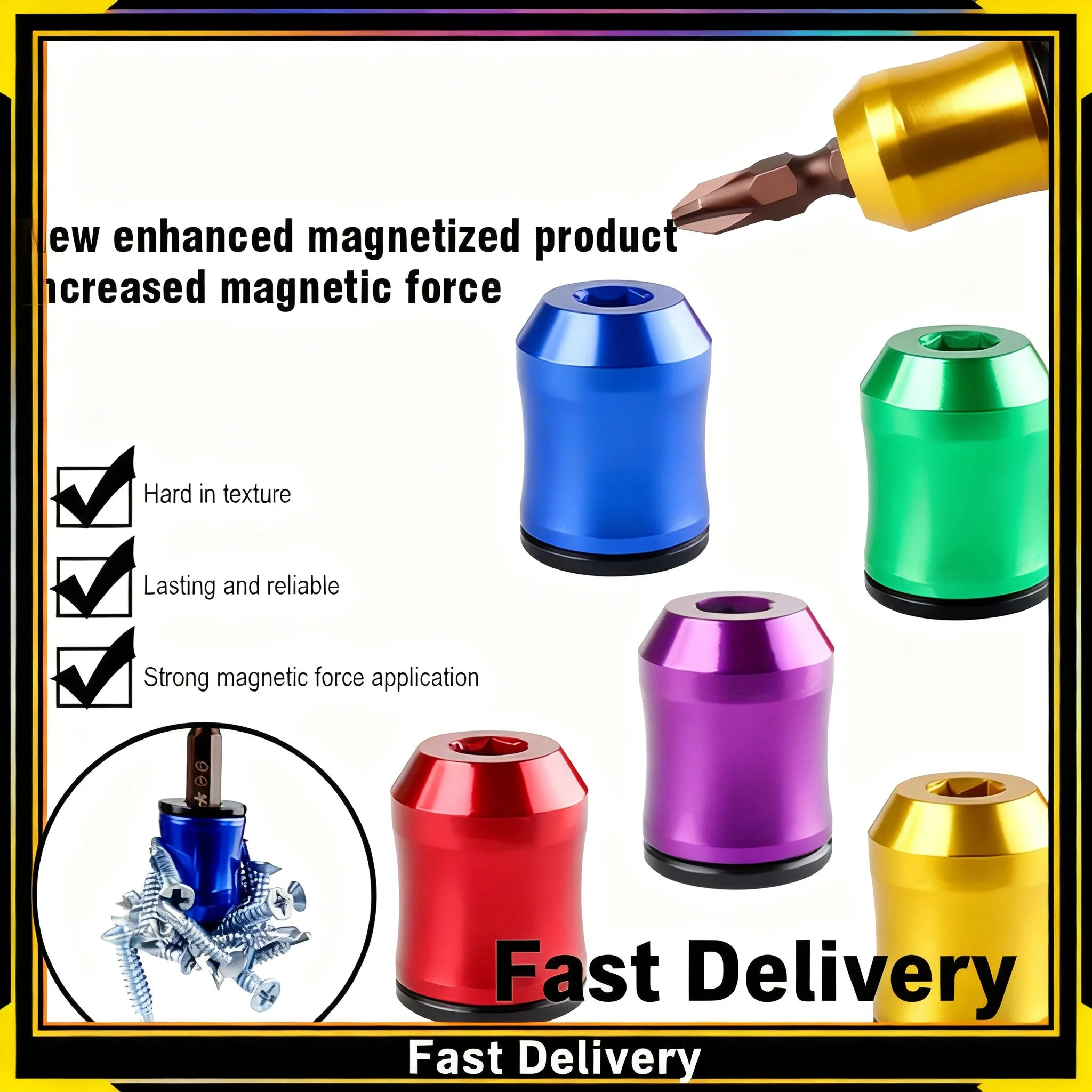 3-in-1 Magnetic Screwdriver Bit Ring – Aluminum Alloy Hex
